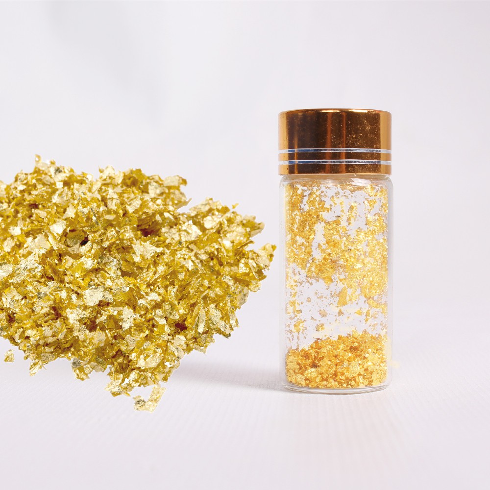 9999 Purity Edible Gold Leaf Flakes 9999 Purity Edible Gold Leaf Flakes